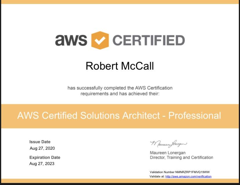 AWS Solutions Architect Professional Certification
