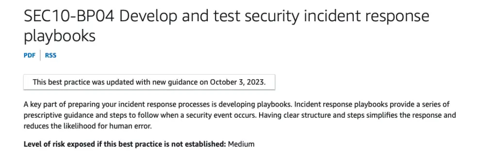 SEC10-BP04 Develop and test security incident response playbooks